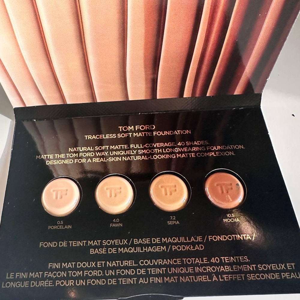 Make up cardboard with different foundation tones